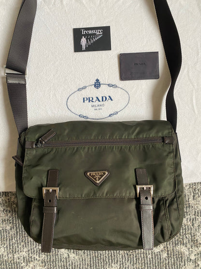 PRADA KAKI MESSENGER BAG