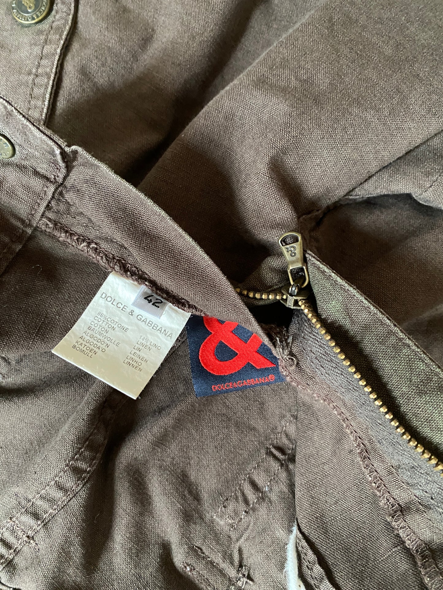 D&G BROWN MULTI CARGO POCKETS PANTS