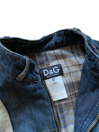 D&G ARCHIVE MULTI ZIP DENIM BIKER JACKET