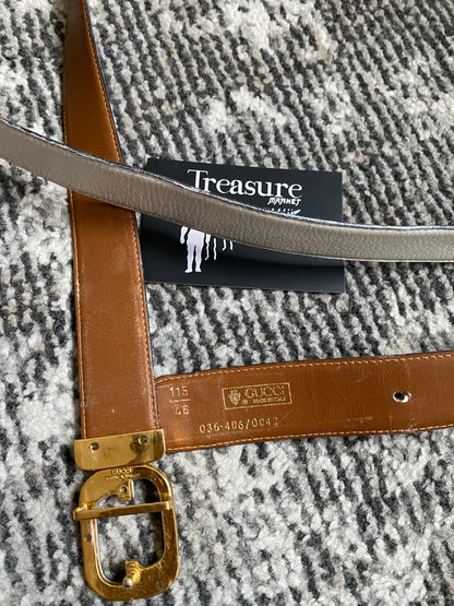 GUCCi 80S WHITE LEATHER BELT