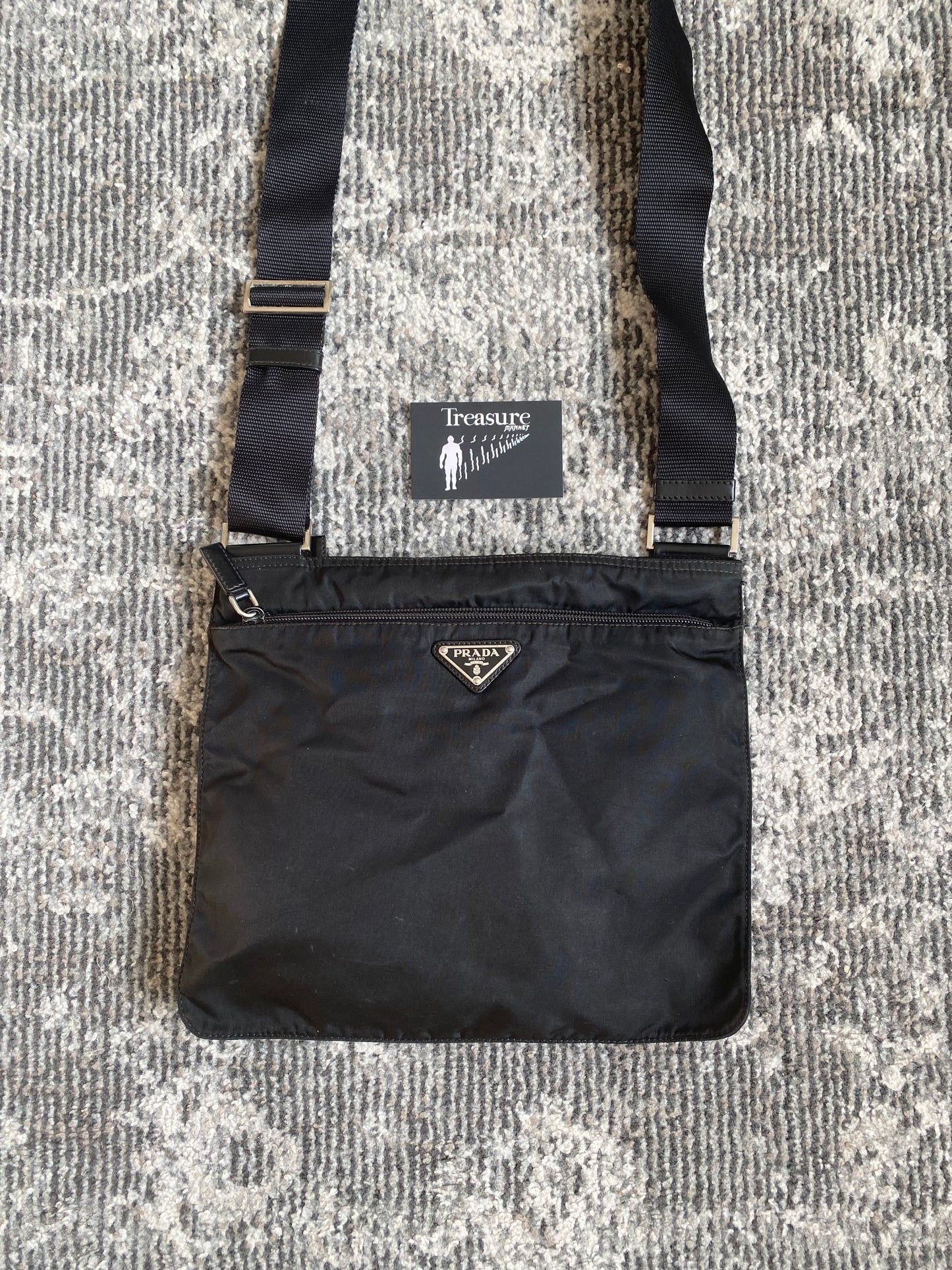 PRADA BLACK FLAT BAG